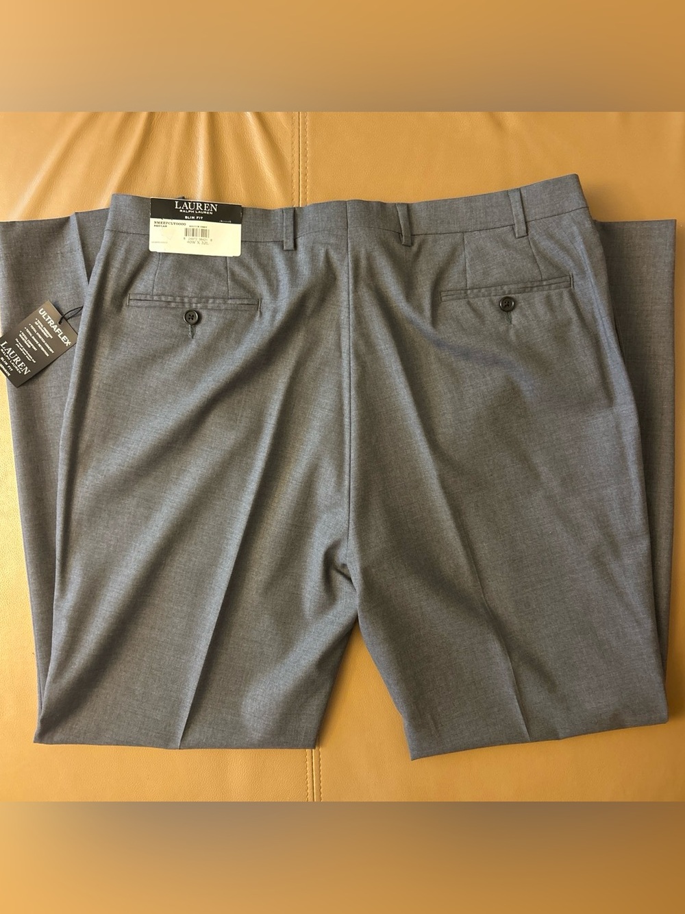 NWT Lauren Ralph Lauren Men's Dress Pants 40x32 Medium Grey Slim Fit UltraFlex - Picture 7 of 10